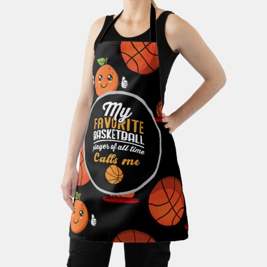 バスケットボールコート料理：バスケットボールをテーマにした エプロン (インサイチュ)