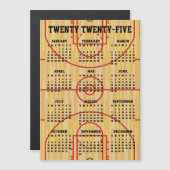 バスケットボールコート2025カレンダー磁気カード (正面/裏面)