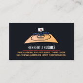 バスケットボールコート、バスケットボールプレーヤー、コーチ、写真 名刺 (正面)