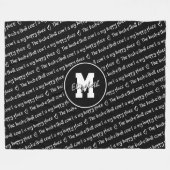 バスケットボールコートhappy place白黒ANYカラー フリースブランケット (正面(横))