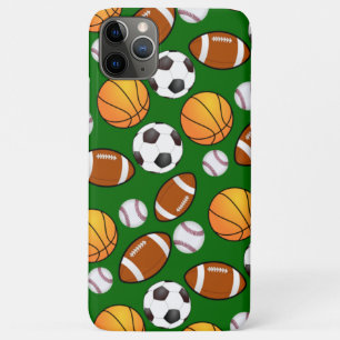 バスケットボールサッカーベースボールスポーツテーマ iPhone 11 PRO MAXケース
