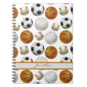 バスケットボールサッカーボールウォーターポロボールスポーツ ノートブック (正面)
