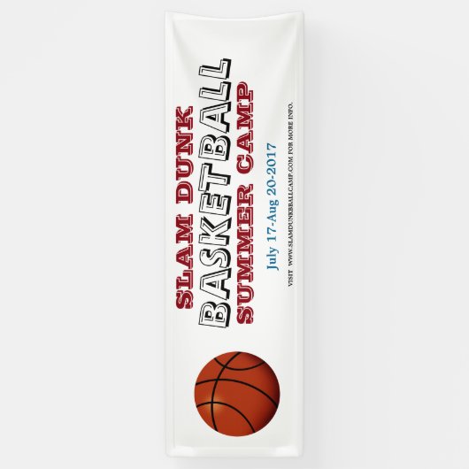 バスケットボールサマーキャンプバナー 横断幕 (縦)