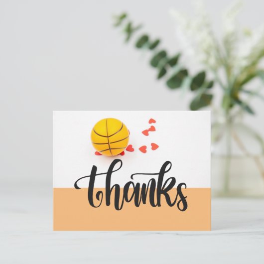 バスケットボールサンキューカードとワ感謝していード ポストカード (スタンド正面)