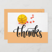 バスケットボールサンキューカードとワ感謝していード ポストカード (正面/裏面)