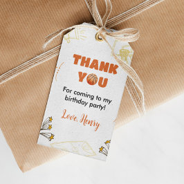 バスケットボールサンキューラベル誕生日ベビーシャワー ギフトタグ