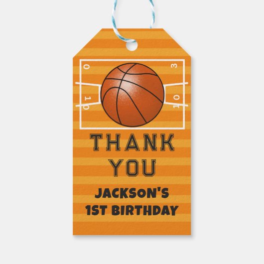 バスケットボールサンキュー誕生日 ギフトタグ (裏面)
