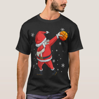 バスケットボールサンタクロースのクリスマスプレゼント Tシャツ