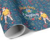 バスケットボールサンタクロース遊はクリスマスと一緒だ ラッピングペーパー (ロールコーナー)