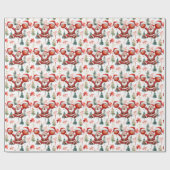 バスケットボールサンタクロース遊はクリスマス ラッピングペーパー (フラット)