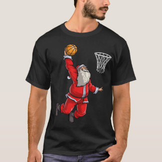 バスケットボールサンタスラムダンククリスマスボールSpo Tシャツ