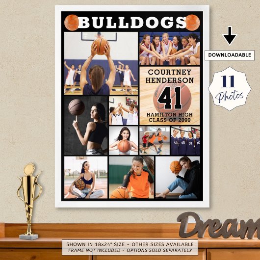 バスケットボールシニアナイト11フォトコラージュ ポスター