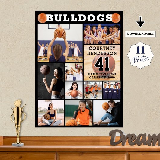 バスケットボールシニアナイト11フォトコラージュ ポスター