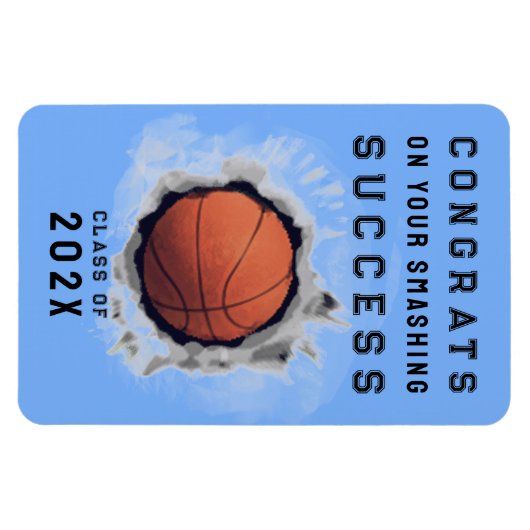 バスケットボールシニアバーシティおめでとうマグネット マグネット (横)