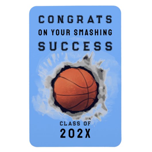 バスケットボールシニアバーシティおめでとうマグネット マグネット (縦)