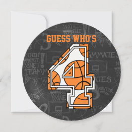 バスケットボールシャルボード4th誕生日パーティー 招待状