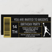 バスケットボールシューボックスラベルバースデーパーティー 招待状 (正面/裏面)