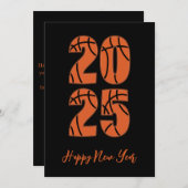 バスケットボールシンプルスタイルハッピーニューイヤーカード2025 シーズンカード (正面/裏面)