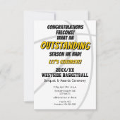 バスケットボールシーズンの男子の女子エンドのチームパーティー 招待状 (正面)