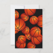 バスケットボールシーズンの男子の女子エンドのチームパーティー 招待状 (裏面)