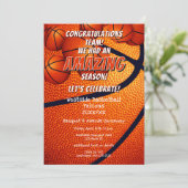 バスケットボールシーズンの男子の女子エンドのチームパーティー 招待状 (スタンド正面)