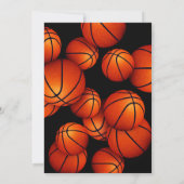 バスケットボールシーズンの男子の女子エンドのチームパーティー 招待状 (裏面)