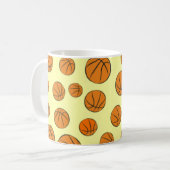 バスケットボールシームレスパターン コーヒーマグカップ (正面左)