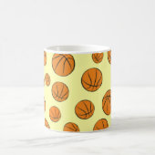 バスケットボールシームレスパターン コーヒーマグカップ (中央)