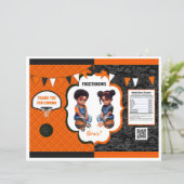 バスケットボールジェンダーリビールチップバッグオレンジ&ブラック (スタンド正面)