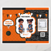 バスケットボールジェンダーリビールチップバッグオレンジ&ブラック (正面)