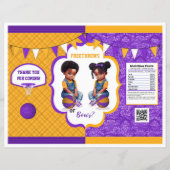 バスケットボールジェンダーリビールチップバッグパープル&金ゴールド (正面)