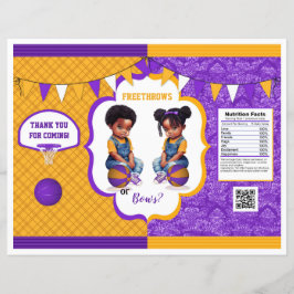 バスケットボールジェンダーリビールチップバッグパープル&金ゴールド