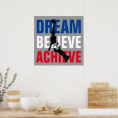 バスケットボールスやる気を起こさせる感動的ポーツ ポスター (キッチン)