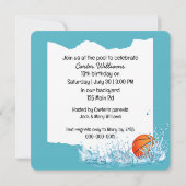 バスケットボールスイミングプール誕生日パーティー 招待状 (裏面)