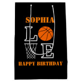 バスケットボールスウシュブラック誕生日抱き枕 ミディアムペーパーバッグ (裏面)