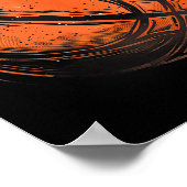 バスケットボールスケッチ選手バスケットボールフープバー ポスター (角)