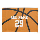 バスケットボールスケッチ（スポーツ名と番号） 枕カバー (正面)