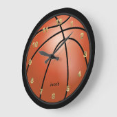 バスケットボールスタイル |カスタマイズ ラージ壁時計 (傾斜)