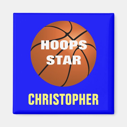 バスケットボールスターパーソナライズされたマグネット マグネット (正面)