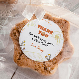 バスケットボールステッカーラベル誕生日ベビーシャワー ラウンドシール