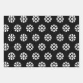 バスケットボールスノーフレークレッドブラック&ホワイトクリスマス ラッピングペーパーシート (正面3)