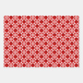 バスケットボールスノーフレークレッドブラック&ホワイトクリスマス ラッピングペーパーシート (正面)