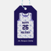 バスケットボールスノーフレーク ギフトタグ (正面)