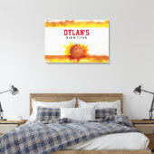 バスケットボールスプラッシュバー（ユダヤ教の）バル・ミツバーサインインメモリボード キャンバスプリント (インサイチュ (寝室))