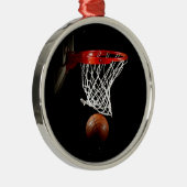 バスケットボールスポやる気を起こさせるート感動的 メタルオーナメント (右)