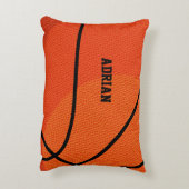 バスケットボールスポパーソナライズされたーツ アクセントクッション (裏面(縦))