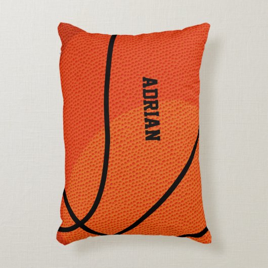バスケットボールスポパーソナライズされたーツ アクセントクッション (正面(垂直))