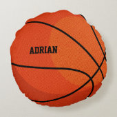 バスケットボールスポパーソナライズされたーツ ラウンドクッション (裏面)