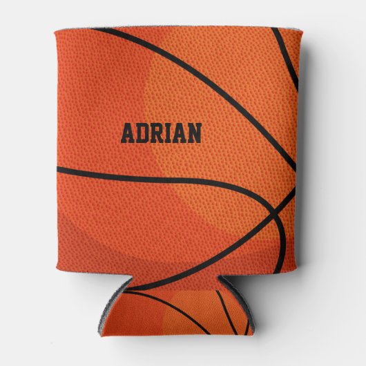 バスケットボールスポパーソナライズされたーツ 缶クーラー (正面)