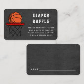 バスケットボールスポーツおむつラッフルベビーシャワー エンクロージャーカード (正面/裏面)